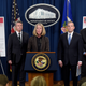 DOJ press confrence announcing indictment against Russian hackers. (AP Images)
